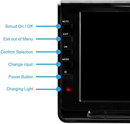 Преносим ультралегкий Акумулаторна Широкоекранен 9-инчов LCD телевизор Trexonic с SD, USB, жак за слушалки, два AV-входа и подвижна антена