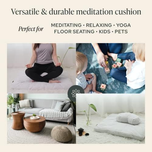 Удобен и модерен килимче за медитация Zabuton - килимче за йога и медитация с хлопковым пълнеж Възглавница за медитация Zabuton за подкрепа стои на колене и място за сядане - Голяма правоъгълна възглавница за сядане