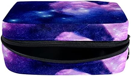 TBOUOBT Козметични чанти, козметични Чанти за жени, Малки Пътни Чанти за грим, Космически Еднорог Galaxy Purple