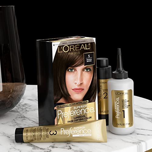 Устойчив цвят за косата L ' Oreal Paris Superior Preference, Устойчиви на избледняване + Блясък, 1.0 Ultimate Black, Опаковка от 1 броя, Боя за коса