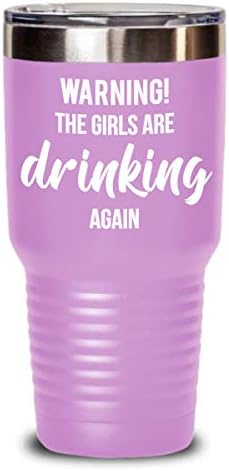 Предупреждение, Момичетата отново се пие Чаша, Забавен Подарък на най-добрата приятелка, най-Добрата сестра, Кафеена чаша, чаша за вино, чаша (Розово, 20 грама)