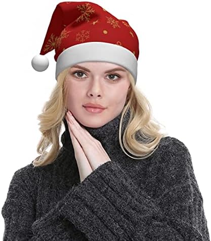 Снежинки и звезди. Коледна шапка, Плюшен Коледна шапка на Дядо Коледа за жени и мъже, на Новост, Коледна шапка, на нова година на празнични аксесоари за партита