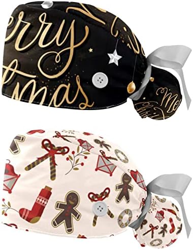 Коледна Работна Шапка на Черен Фон с Потни Лента, Регулируеми шапки, Пищната Шапка