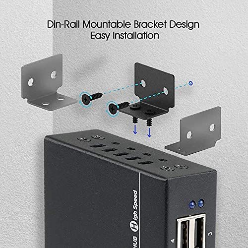 sipolar 4-портов черен алуминиев хъб USB 2.0, захранван от USB-hub-Мини-център за стенен монтаж-захранващ Адаптер 12V 1A