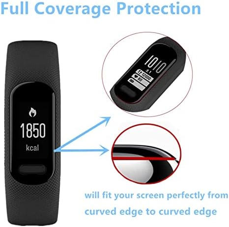 MOTONG за защитно фолио Garmin Vivosmart 5 - Извити screen protectors PMMA с пълно покритие за часовници на Garmin Vivosmart 5, които предпазват от надраскване, пръстови отпечатъци, без мехурчета