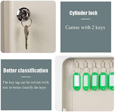 Голям шкаф за ключове QULACO, стенен шкаф за ключове, стенен шкаф за съхранение на ключ за управление на 28 ключове 20x7,5x25 cm, много е подходяща за комбиниран шкаф за ключове за дома/офиса/бизнес, сейф