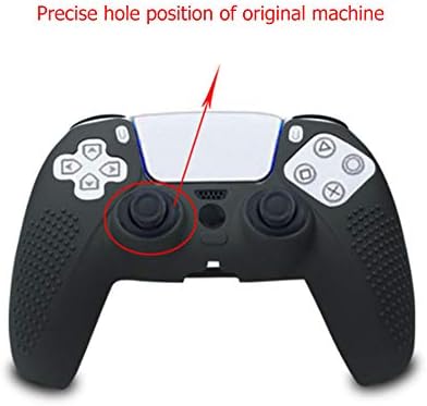 Скинове контролер PS5 Противоскользящий Силиконов Калъф Защитен Калъф Ръкав Писалка Прахоустойчив, за PS5 Playstation /Капак на контролера PS5 с 8 Дръжки за палеца (черен)