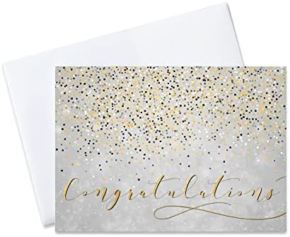 Картички CEO - Поздравителни картички (под формата На падащото конфети), 5x7 инча, 25 Картички и 26 бели пликове (C2002)
