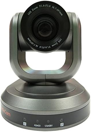 HuddleCamHD 10X-GY-G3 2.1-Мегапикселова PTZ Камера за помещения 1080p, 10-кратно оптично увеличение, 30 кадъра в секунда, Сив