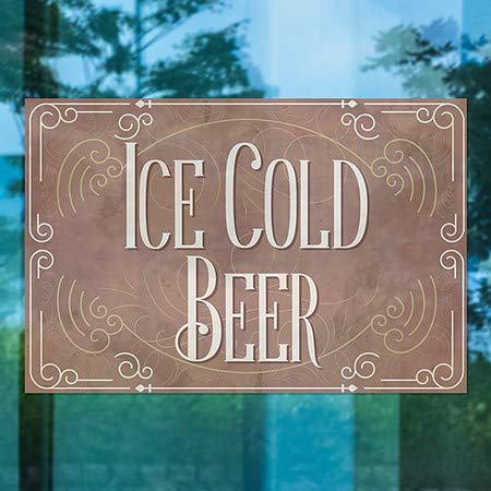 CGSignLab | Стикер на прозореца ледено студена бира - Викторианската картичка | 18 x12