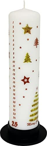 Уникална Свещ-Календар на Адвент, разработена от Nordic Hygge, Коледна елха и Звезда, 25 Числа, броене до Коледа