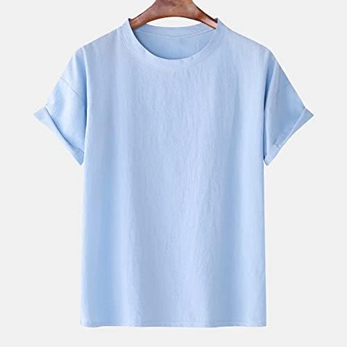 Мъжки t-shirt Редовен Намаляване С Къс Ръкав, Ежедневни Готина Тениска С кръгло деколте, Монофонични Топ, Модни Свободна Удобна Блуза