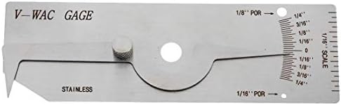 Coshar V-WAC на Бвп Измервателен уред за проверка на заварките, 1 Опаковка Измервателен уред за украса на Единични Измервателен уред за измерване на дълбочината на ъглов шев, Инч