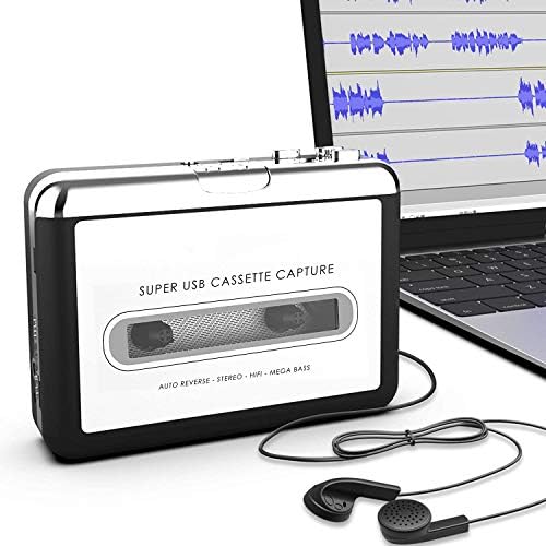 Capture USB-касетофон в MP3 Конвертор, Actpe Аудио Супер Преносим USB Конвертор касети/магнитолы в КОМПЮТЪР, MP3 Switcher със Слушалки